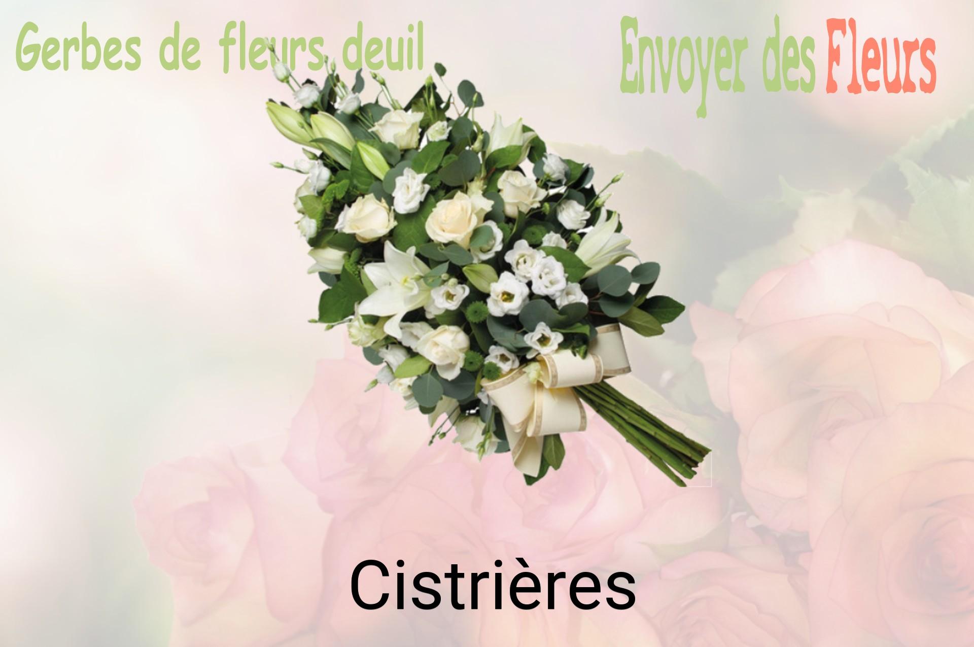 Gerbe de fleurs de deuil livrée à Cistrières